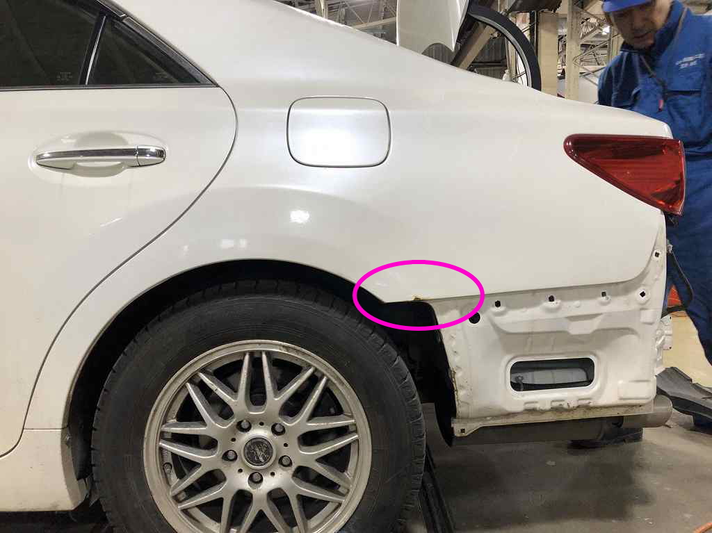 札幌板金 マークｘ サビ修理 札幌市の板金塗装 キズへこみ事故車の修理